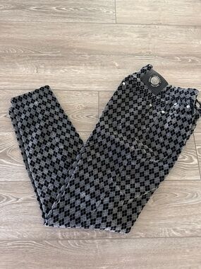 Vintage Versace Jeans Couture Monogram Argyle Velvet Pants, Y2K